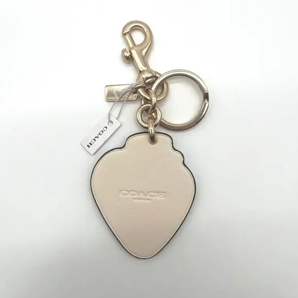 COACH NWT Strawberry Bag Charm, Leather Keychain - Picture 5 of 7